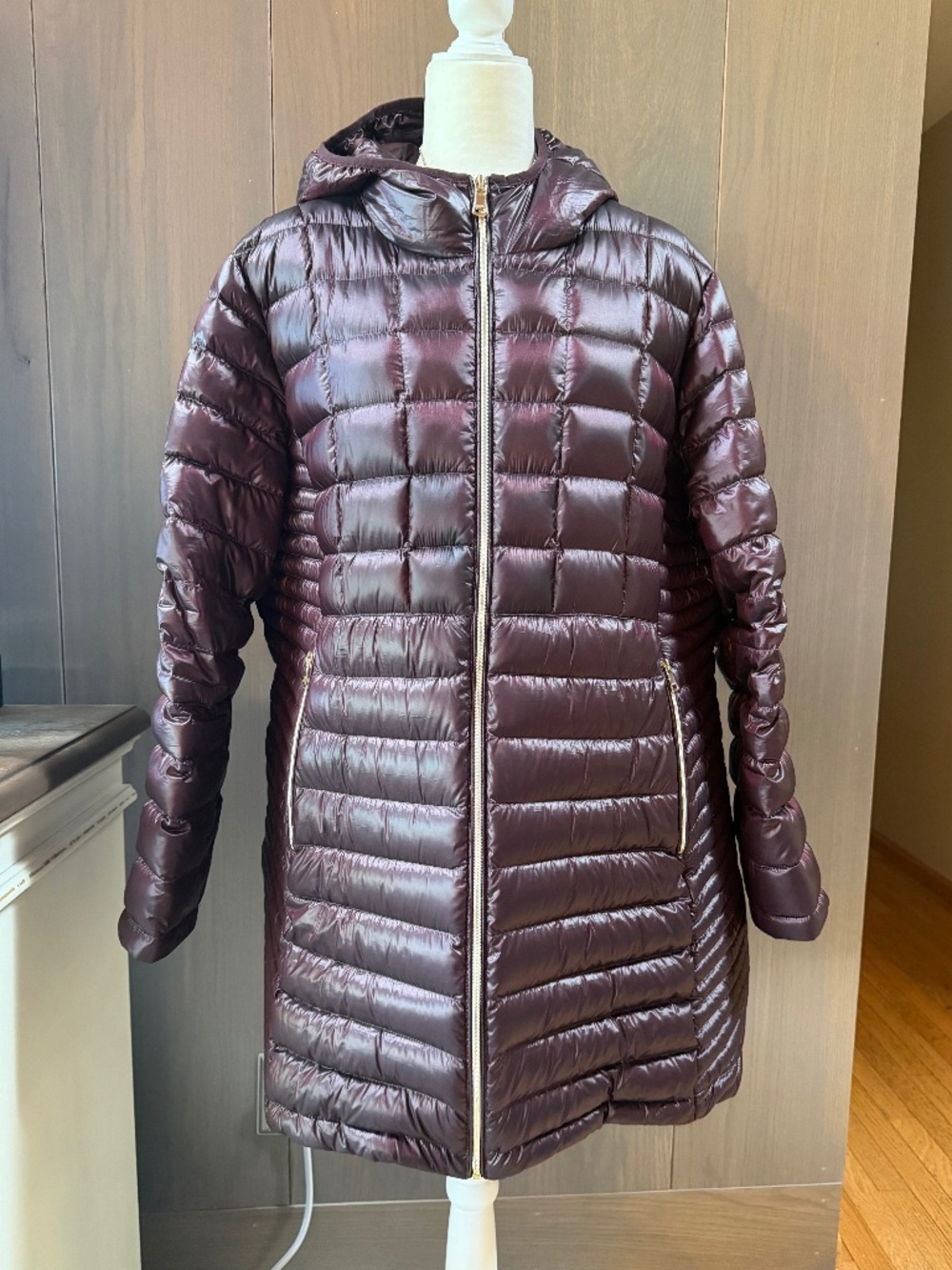 CALVIN KLEIN Long Packable Hooded Down Coat 2X